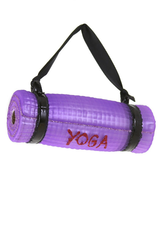 Yoga Mat Glass Ornament