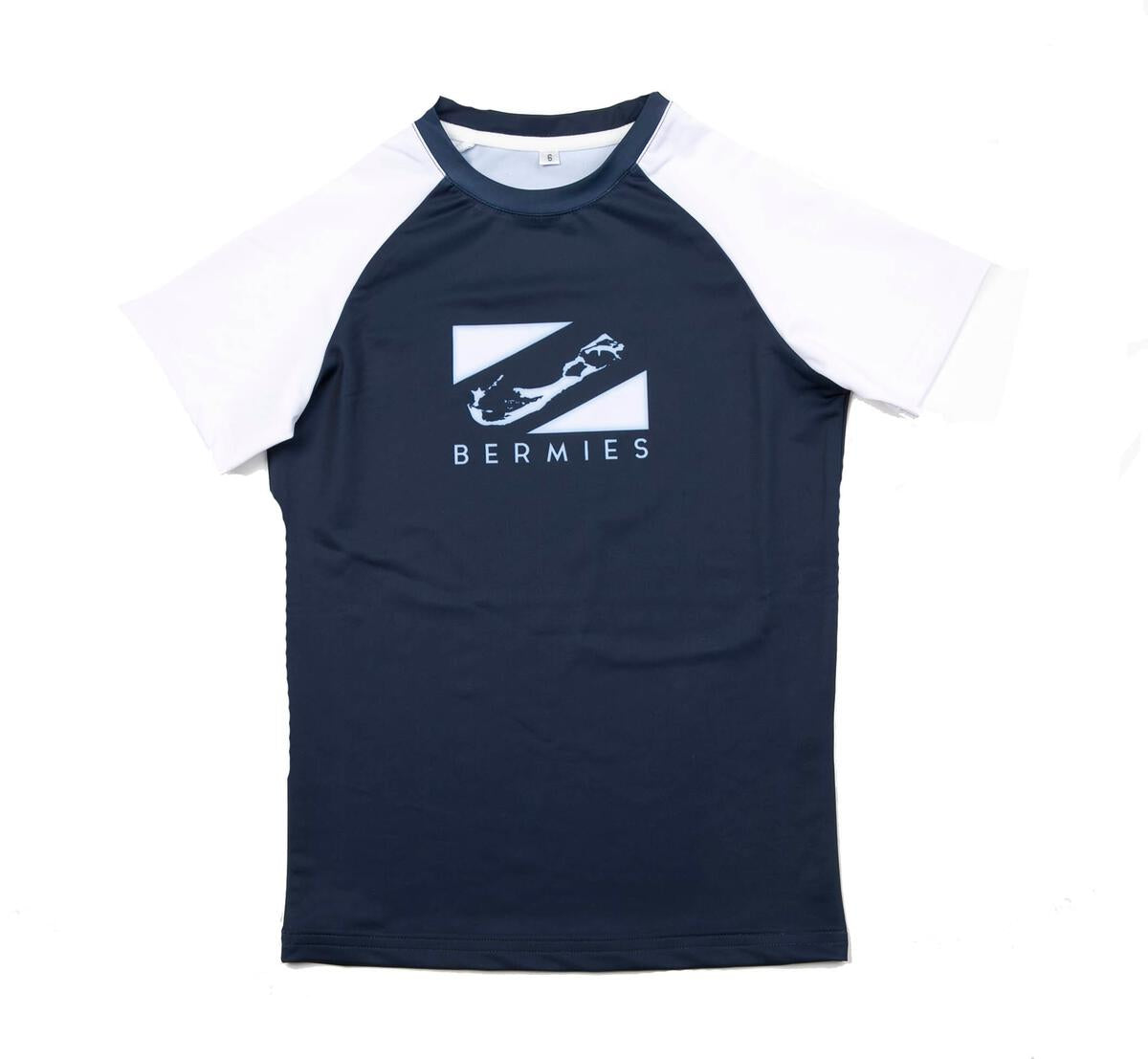 RashGuard Short Sleeve Sun-Shirt | Navy/White