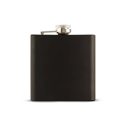 Black Hip Flask In Stainless Steel