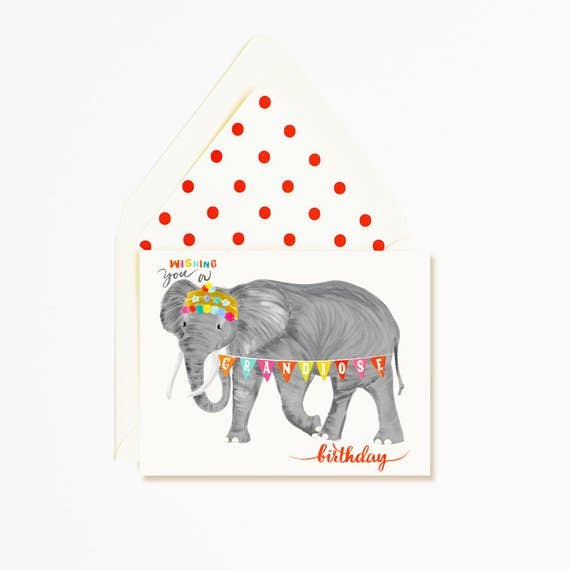 Grandiose Elephant Happy Birthday Greeting Card