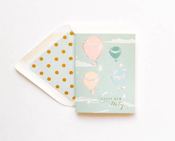 Happy New Balloon Baby Greeting Card