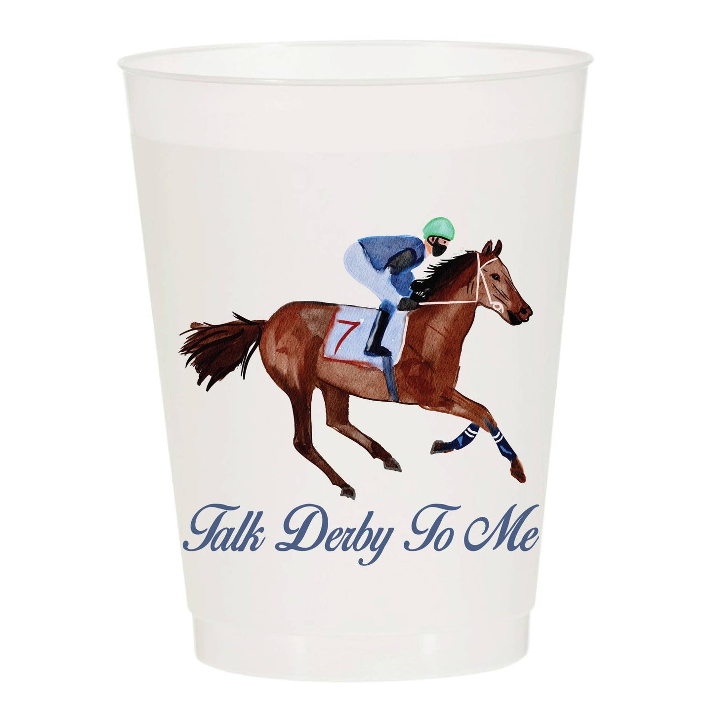 Talk Derby To Me Watercolor Reusable Cups - Set of 6 or 10