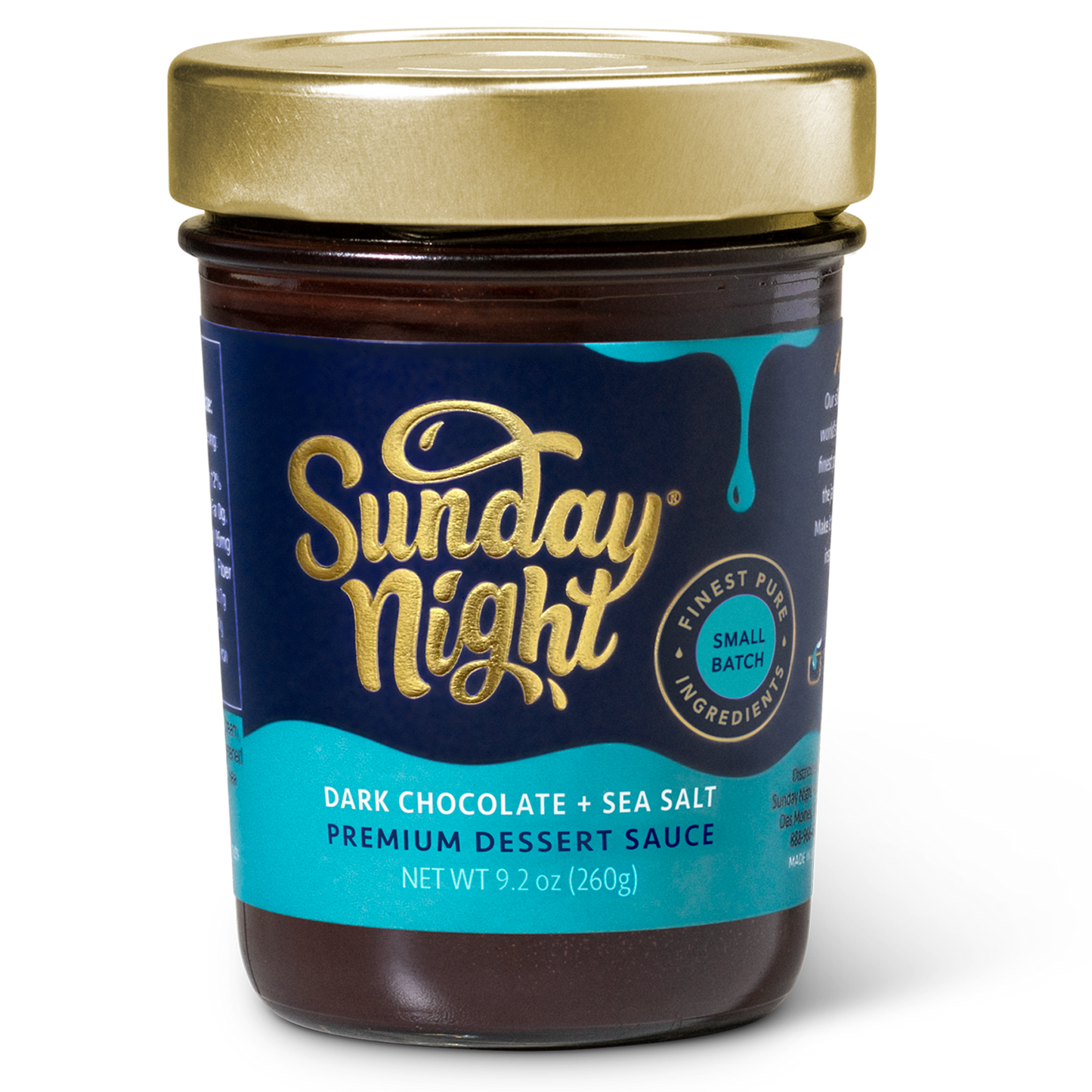 Dark Chocolate + SeaSalt Premium Dessert Sauce | 9.2 oz. Jar