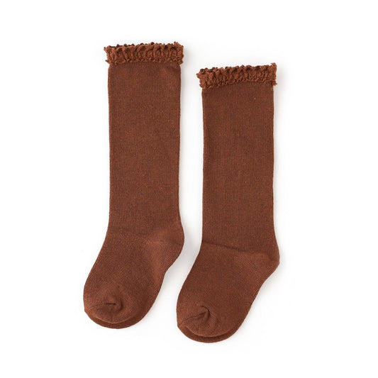 Brownie Lace Top Knee High Socks