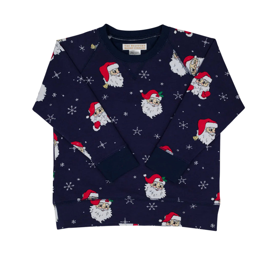 Cassidy Comfy Crewneck - Dear Santa With Nantucket Navy