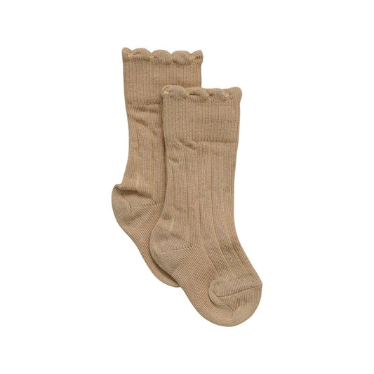 The Olivia Knee High Socks- Sand