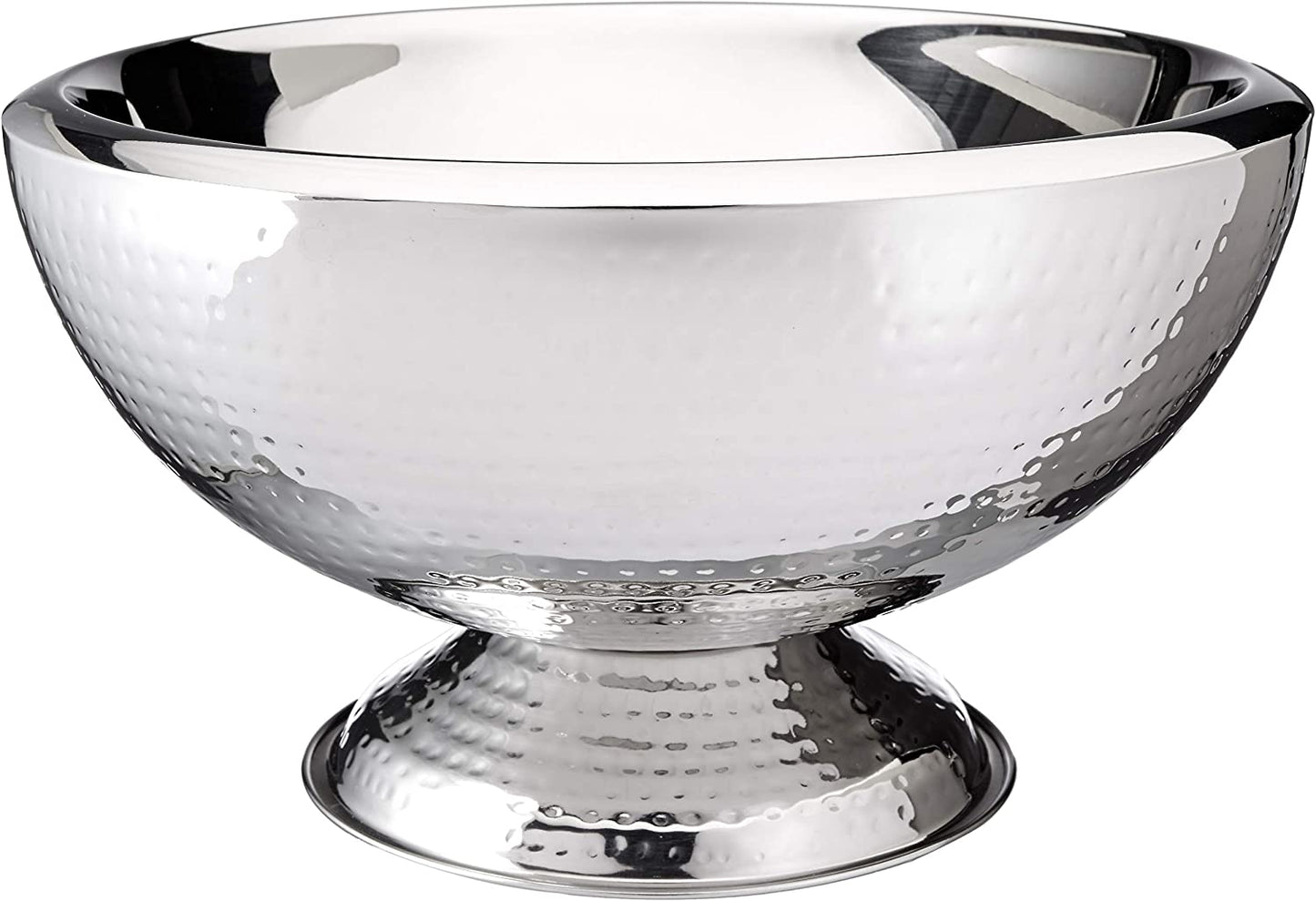 Hammered Double Wall Stainless Steel Punch Bowl/Beverage Bucket | 3 gallon