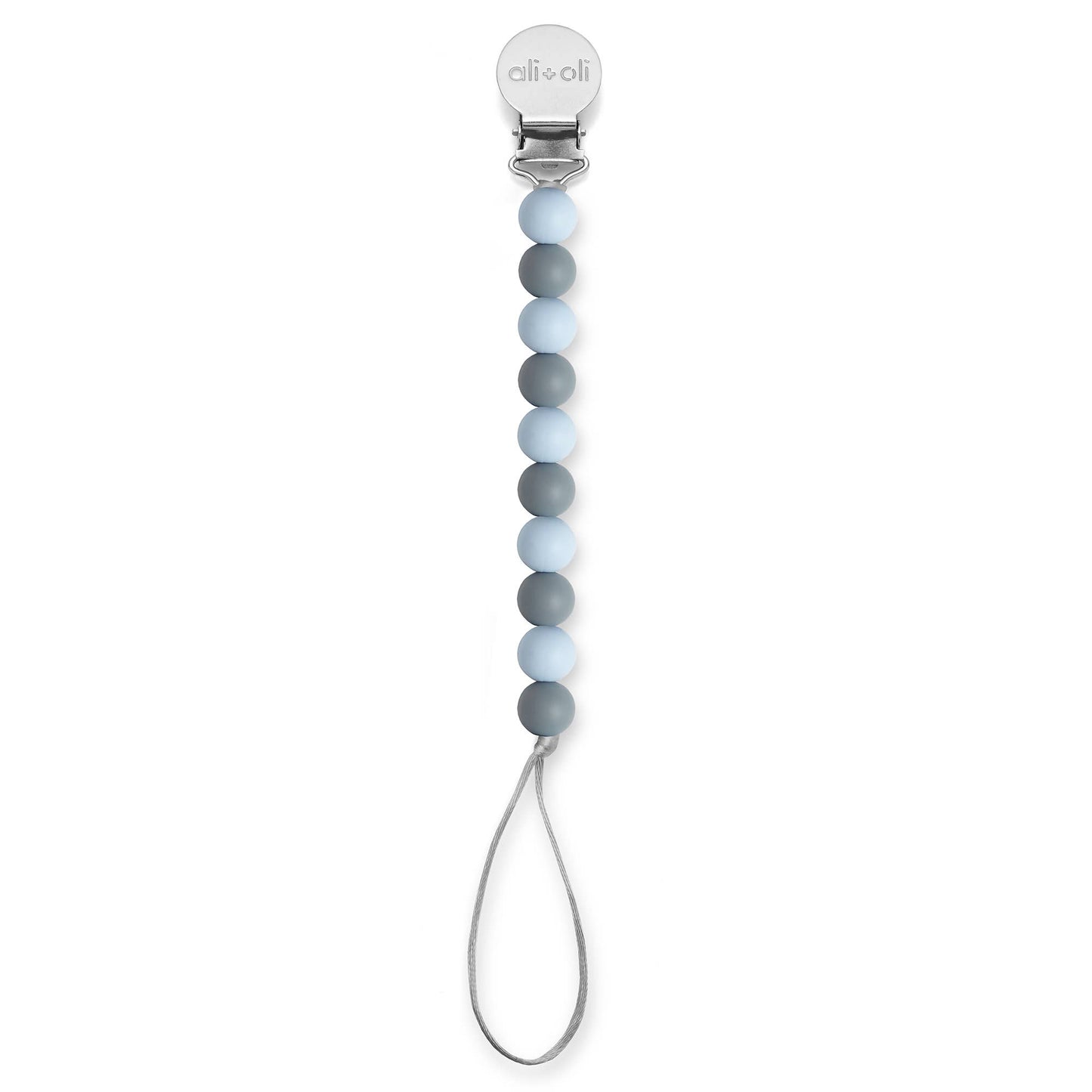 Ali+Oli Pacifier Clip Isa (Iron-Blue)