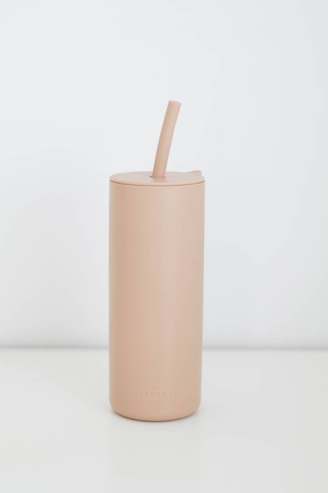 Adult Silicone Straw Cup - Sand