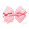 King Grosgrain and Seersucker Fabric Overlay Hair Bow - More Colors