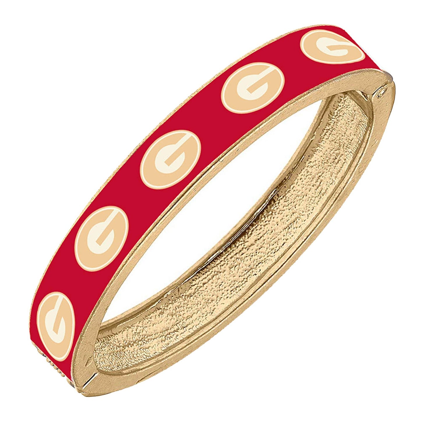 Georgia Bulldogs Enamel Logo Hinge Bangle | Red