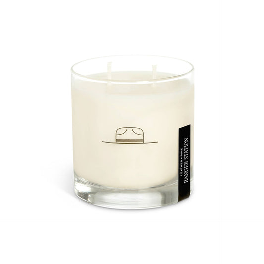 Leather + Pine Candle | 11 oz Rocks Glass