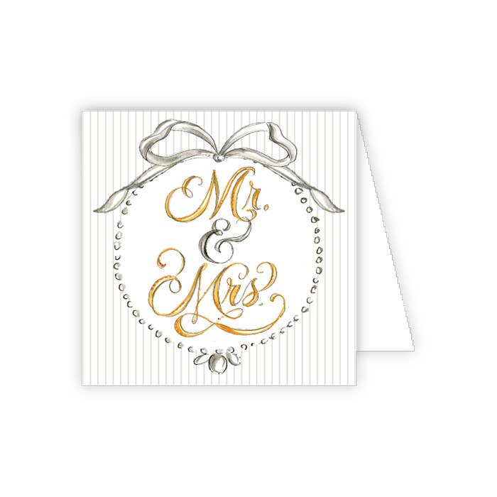 Mr. and Mrs. in Frame witih Bow Enclosure Card