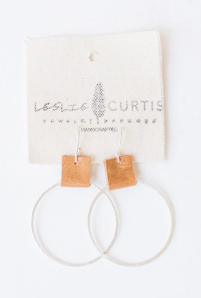 Laura Hoop Earrings | Saddle/Silver (2")