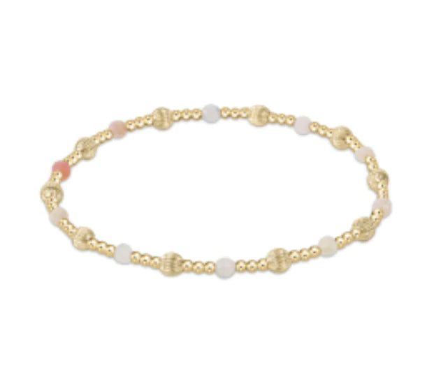 Dignity Sincerity Pattern 4mm Bead Bracelet | Pink Opal