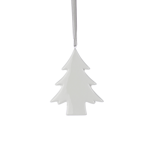 Ceramic White Tree Ornament | Design A