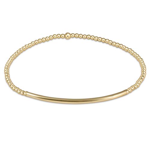 Classic Gold 2mm Bead Bracelet | Bliss Bar Gold Pattern