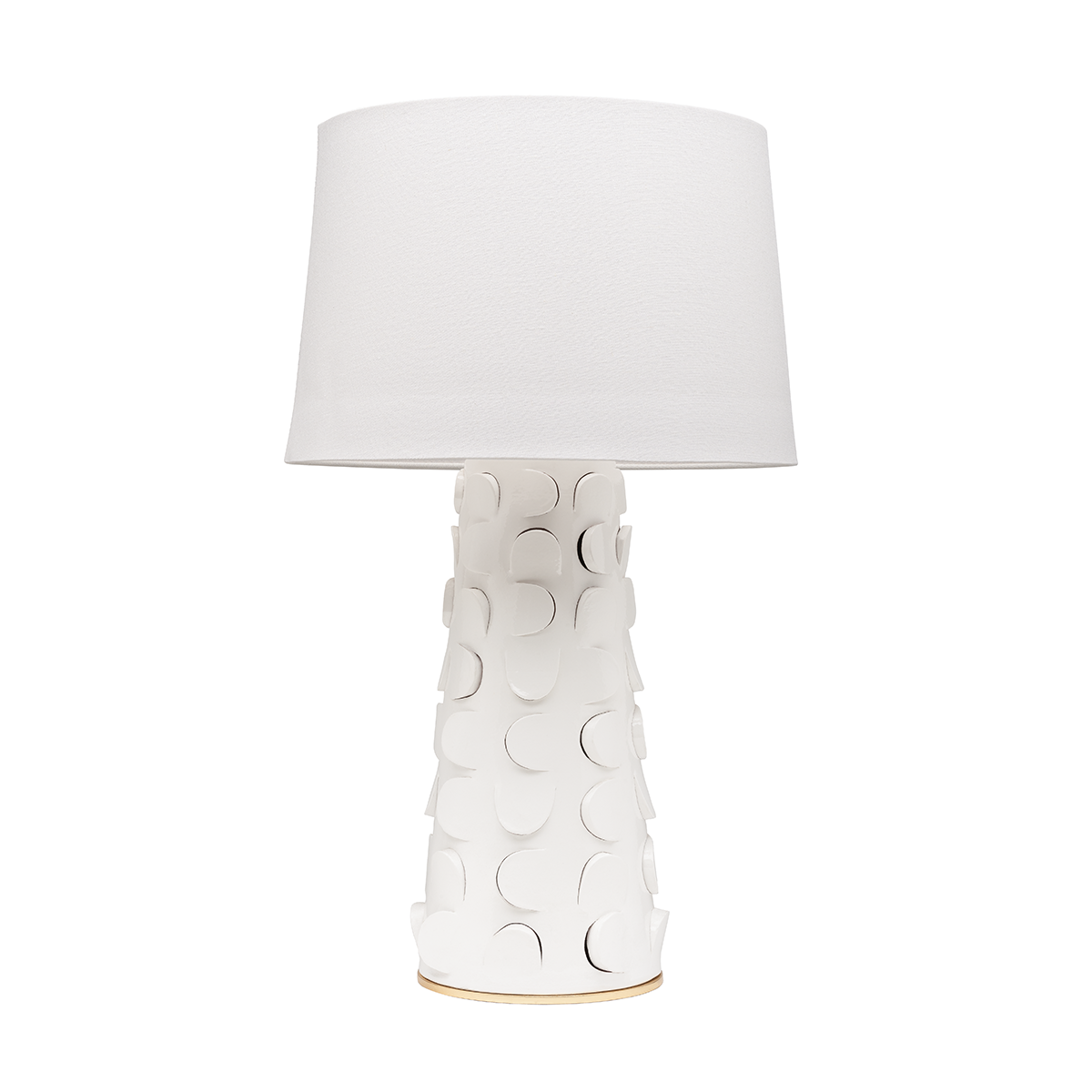 27” White Lustro/Gold Leaf Combo Table Lamp