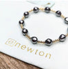 Admire Gold 3mm Bead Bracelet | Pearl | Dark Grey