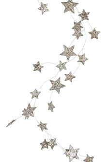 72" Glitter Star Garland | Silver