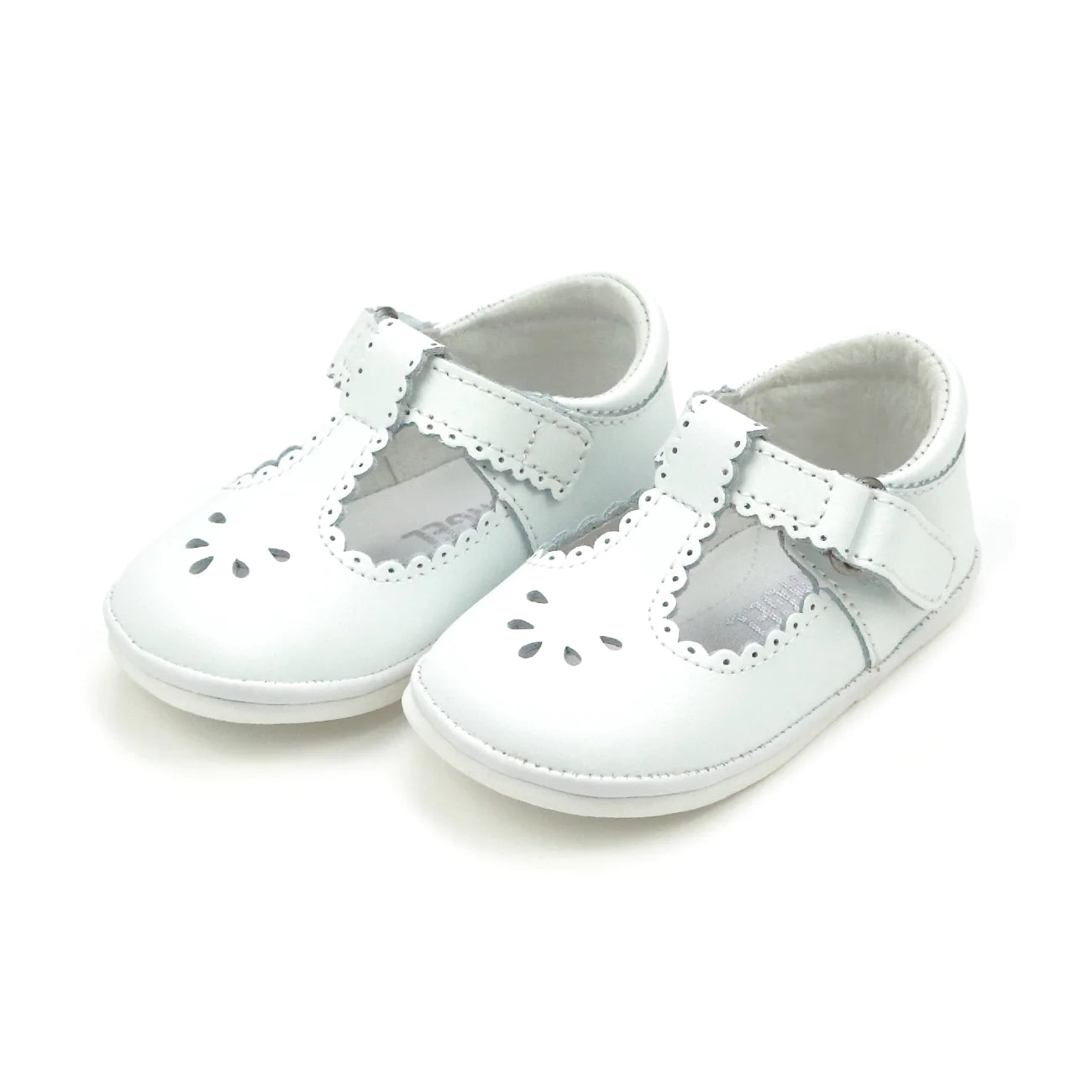 Dottie Scalloped T-Strap Mary Jane (Baby) - White