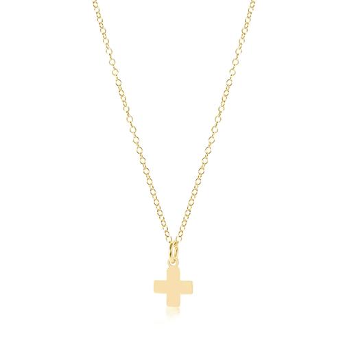 16" necklace gold - signature cross gold charm