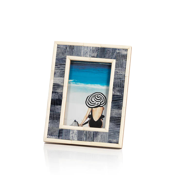 Blue Carved Bone Photo Frame - 5x7