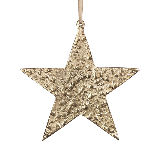 Raw Aluminum Star Ornament | Gold  | Large