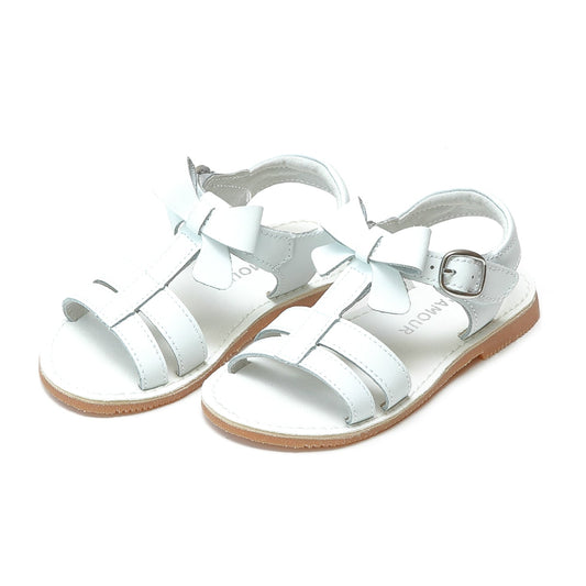 Janie Bow On Strap Sandal - White