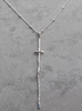 Elongated Cross Necklace | 18" Sterling Silver