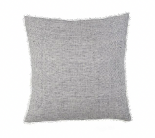 24x24 Lina Linen Pillow - Navy Stripe