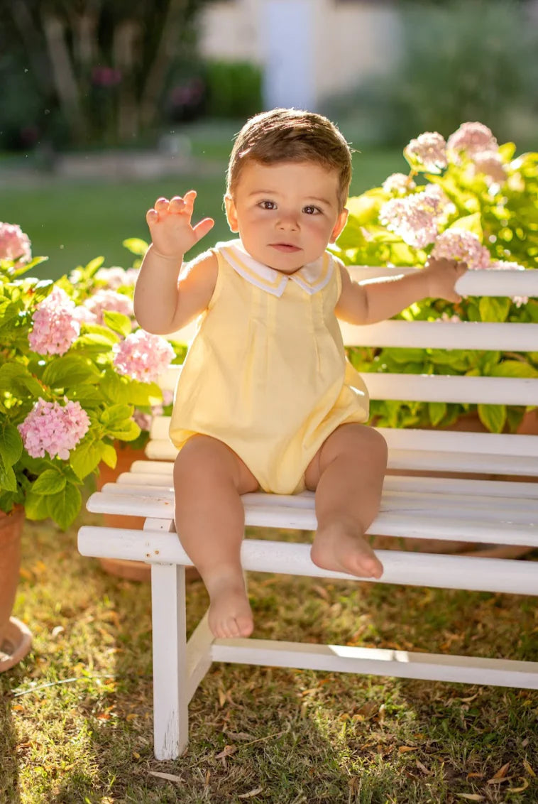 Yellow Sleeveless Bubble with Collar