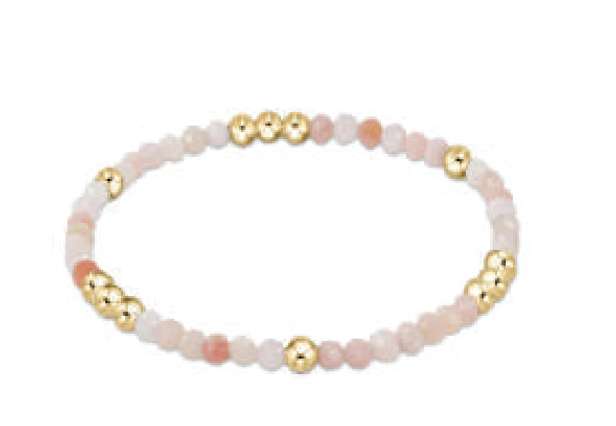 Worthy Pattern 3mm Bead Bracelet | Pink Opal