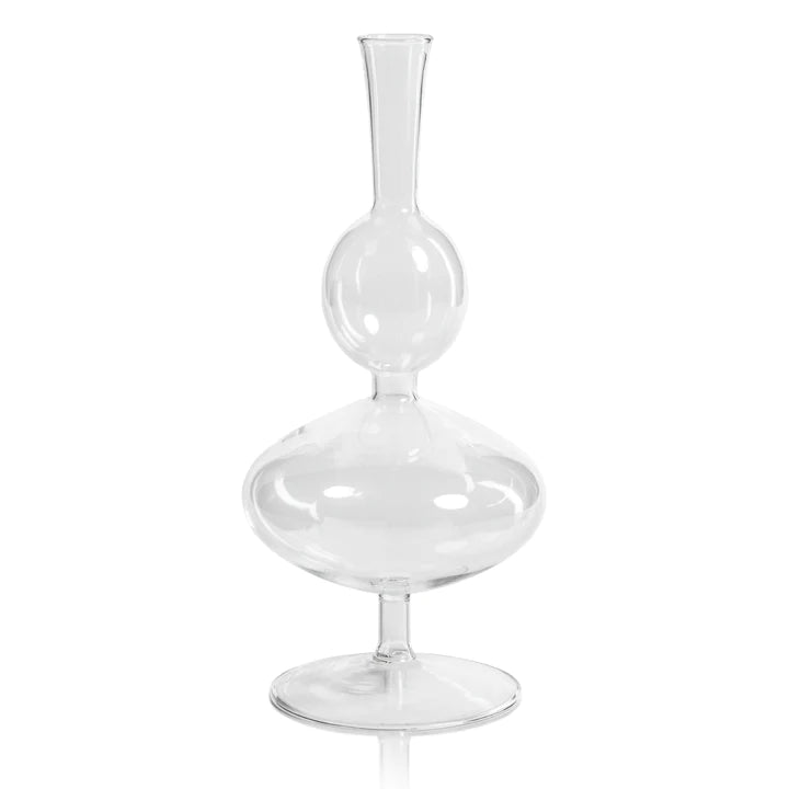 Glass Footed Vase | Double -11.25"