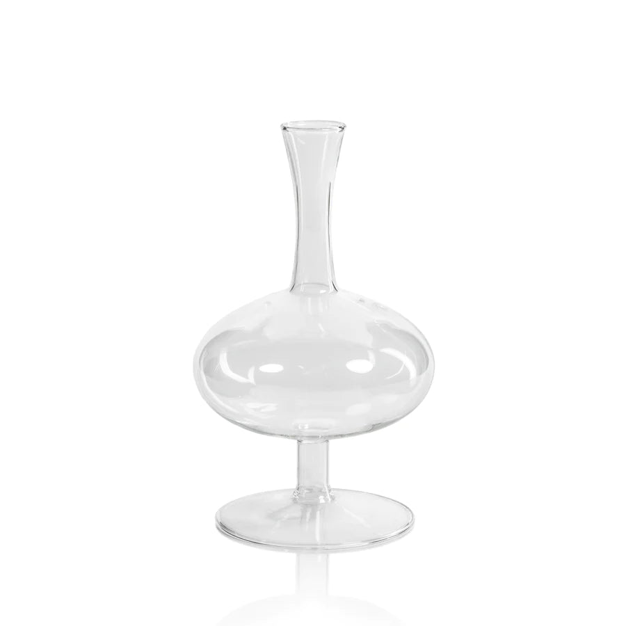 Glass Footed Vase | Oval - 8.75"