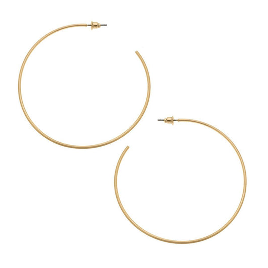 Gwen Hoop Earrings in Satin Gold