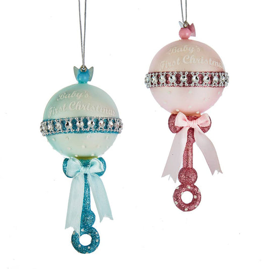 Glass Baby Rattle Ornament