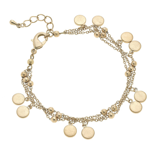 Lexi Delicate Layered Chain Bracelet in Worn Gold (DISC)