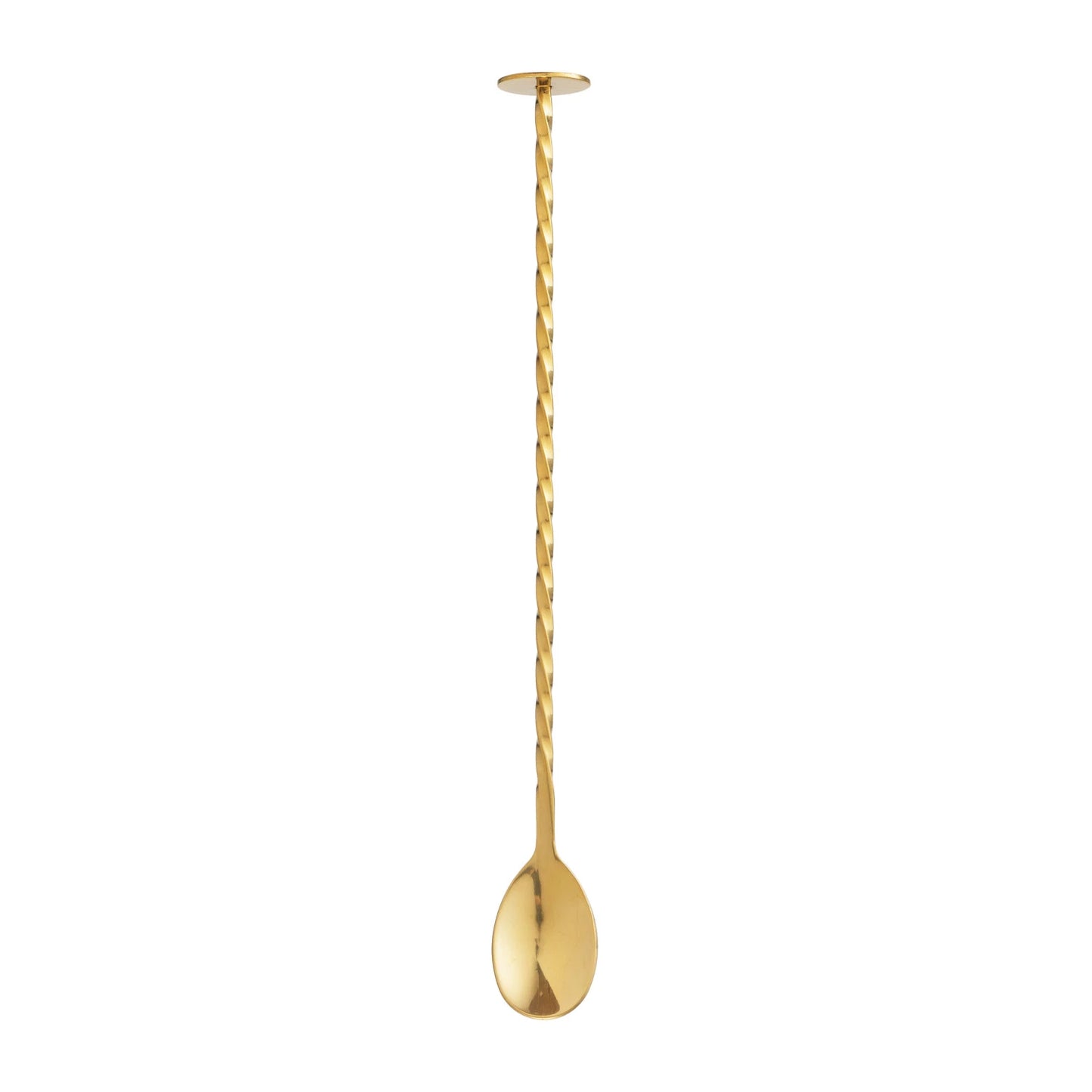 Stainless Steel Cocktail Spoon, Gold Finish - 10" L