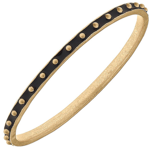 Aubrey Enamel Studded Metal Bangle