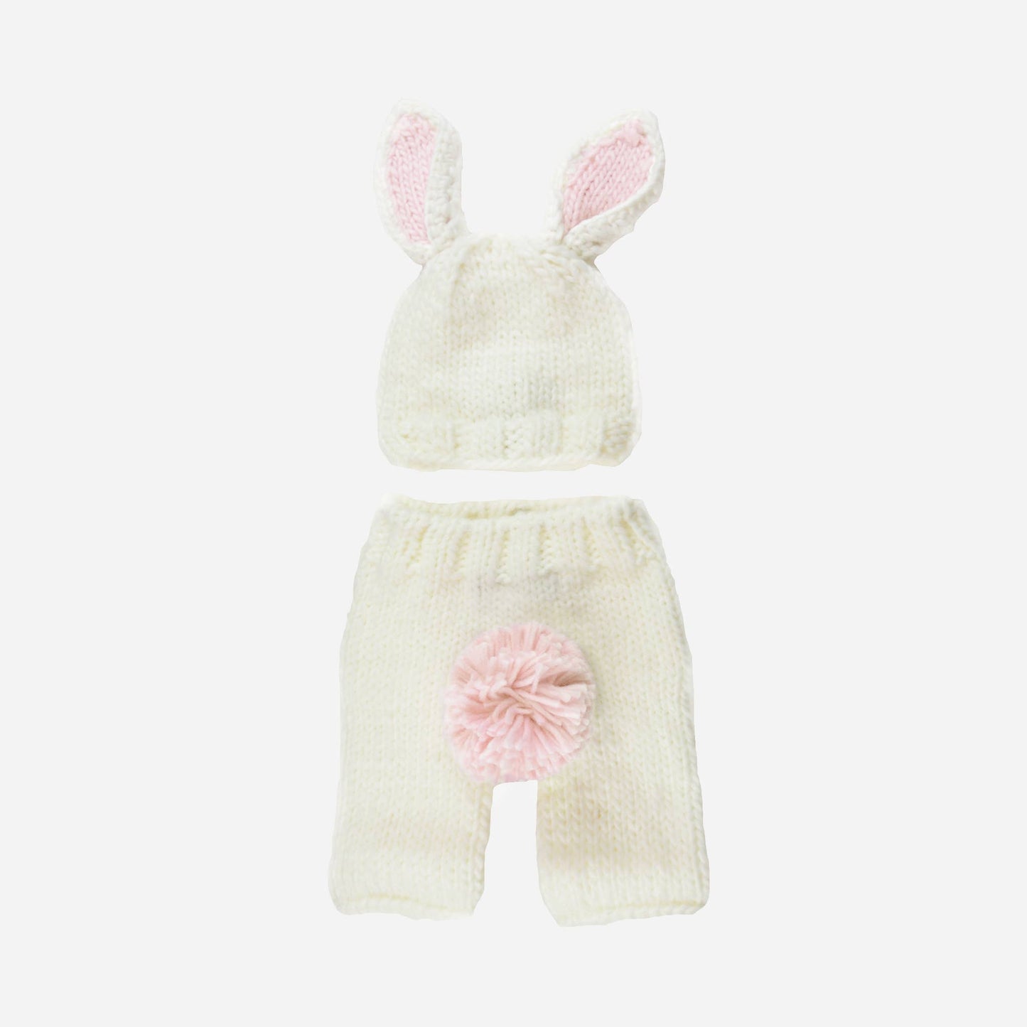 Bailey Bunny Hat and Pant Set | White + Pink