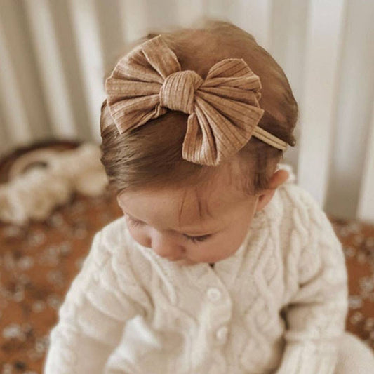 Baby Headbands, Girls Hair Pretty Bows headband - White