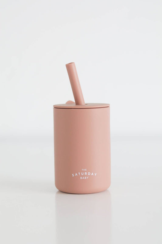 The Saturday Baby Silicone Straw Cup - Coral