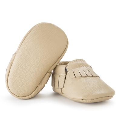 Latte Genuine Leather Baby Moccasins