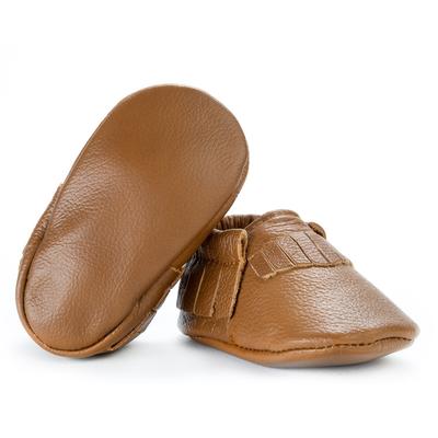 Classic Brown Genuine Leather Baby Moccasins