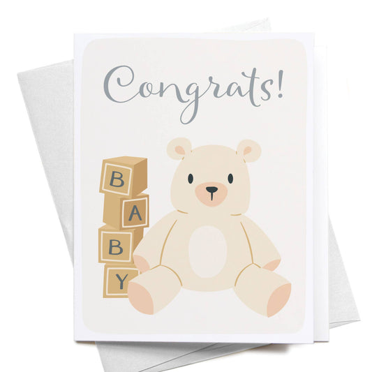 Congrats! Teddy Bear Greeting Card