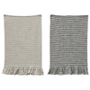 Cotton Striped Tea Towel w/Ruffle | 2 Colors