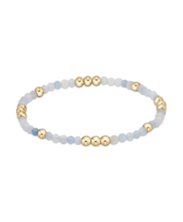 Worthy Pattern 3mm Bead Bracelet | Aquamarine