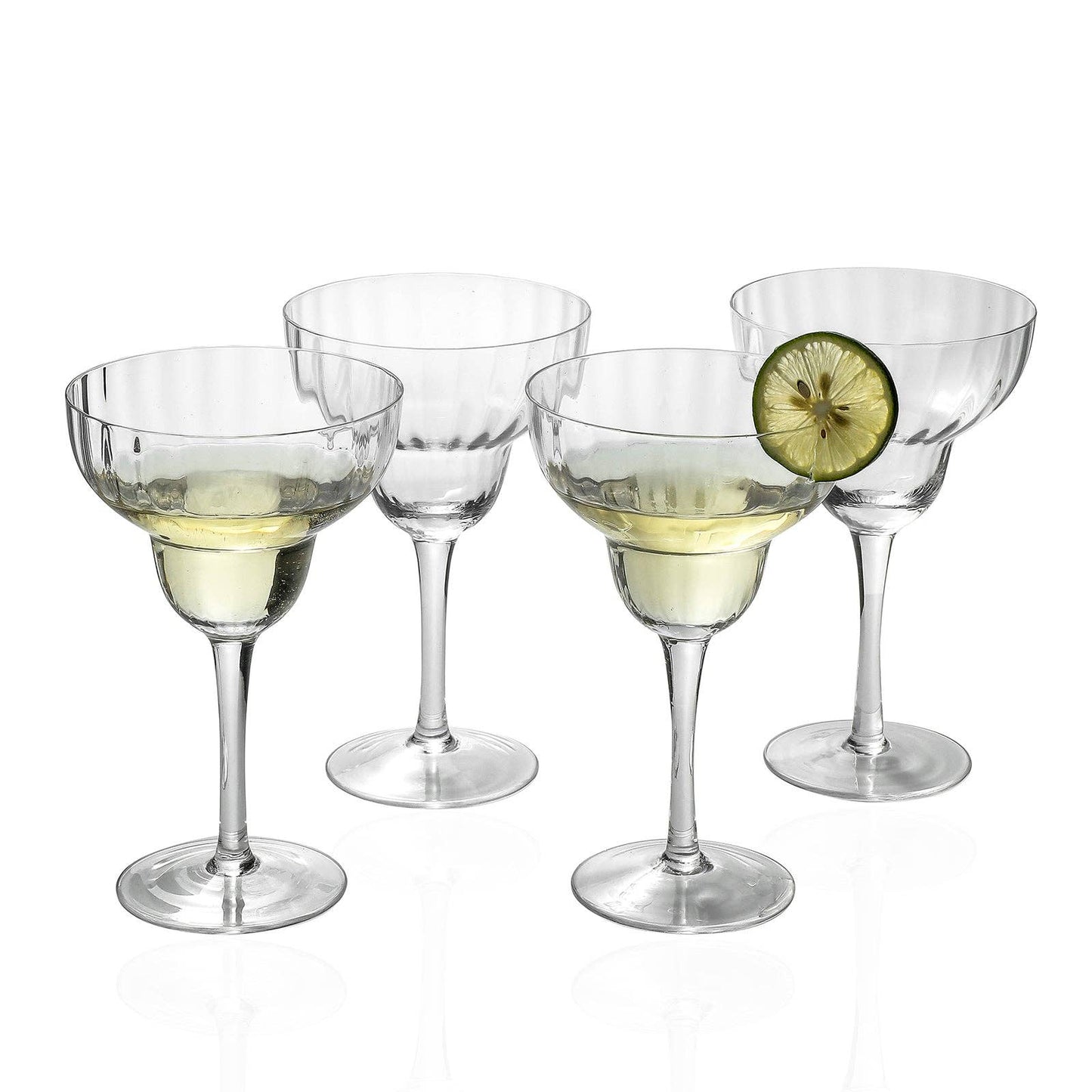 Ribbed Optic Margarita Glasses set of 4