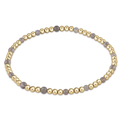 gold sincerity pattern 3mm bead bracelet | labradorite